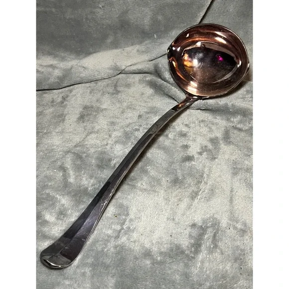 Vintage Silver Plated Ladle Made in Italy with Side Pour Spout and Pot Hook 14