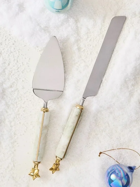 NWT Anthropologie New York City Ballet Marble Cake Serve Set