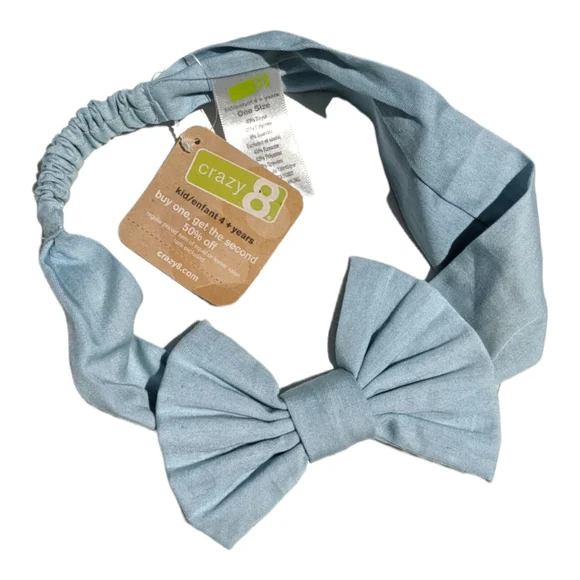 Crazy 8 Girls OS 4+ Blue Bow Head Band