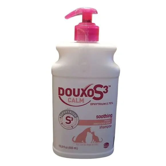 DOUXO S3 Calm Soothing Itchy Skin Shampoo Dogs Cats 16.9oz Pink Bottle Ophytrium