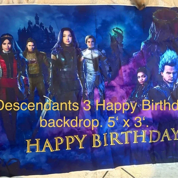 Descendants 3 Birthday Backdrop -5’x3’