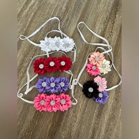 Baby Mini flower Headbands set of 6