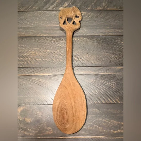 Elegant‎ Brown Wooden Serving Spoon, elephant spoon, kitchen, cooking