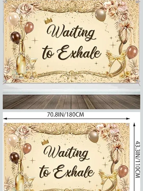 Waiting to Exhale Party Backdrop - Champagne Cream Balloon Photo Banner