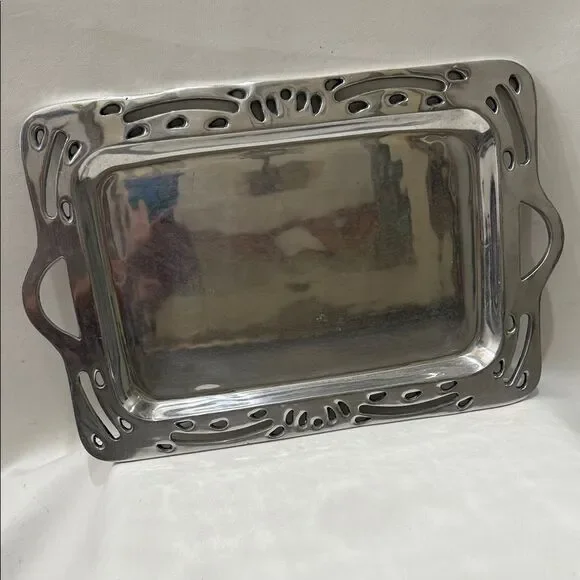 Holland Boone Polished Pewter Lead Tarnish Free Rectangular Tray 12 2/4 X 19