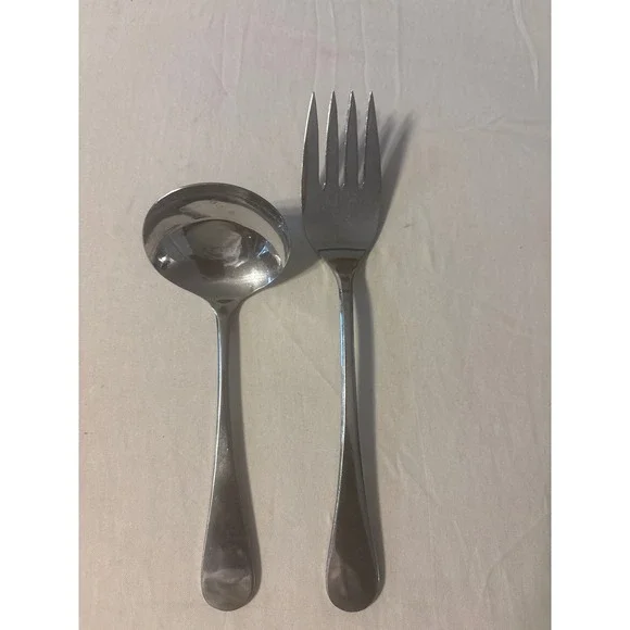The Main Course Salad Serving Set Unisex OS Silver Excellent Stainless Japan