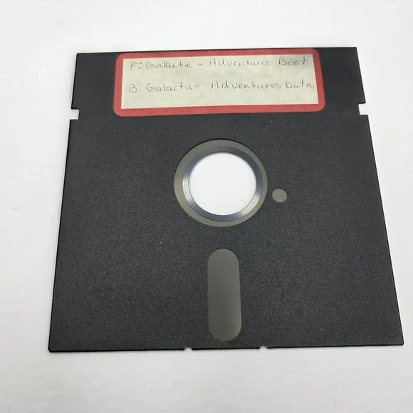 Galactic Adventures Vintage Computer Game Boot & Data 5.25 Floppy Untested