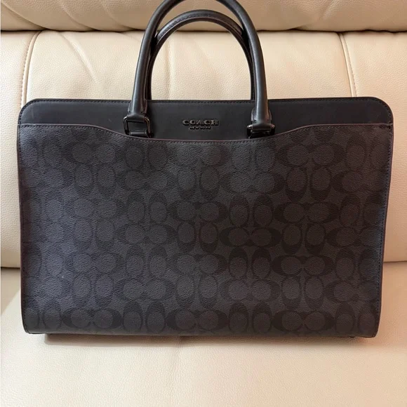 Coach Black and Gray with Burgundy detailing Men's Briefcase