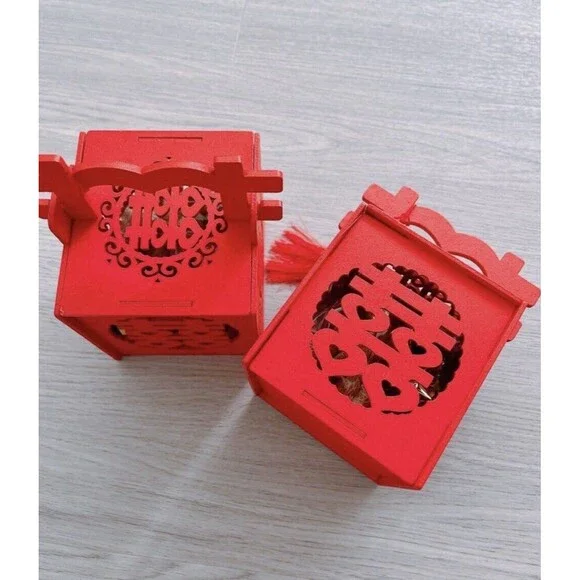 NEW 2 Red Chinese Candy Treat Favor Boxes Wedding Bridal Baby Shower New Year