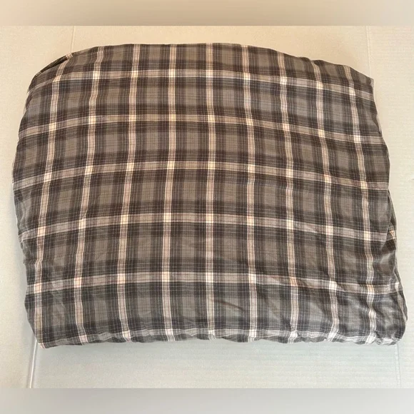 Restoration Hardware RH Teen Reed Plaid Gray Orange Duvet Cover Full/Queen