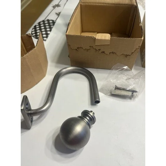 Restoration Hardware Small Ball Finial Tie Back Antique Silver Finish Pair New