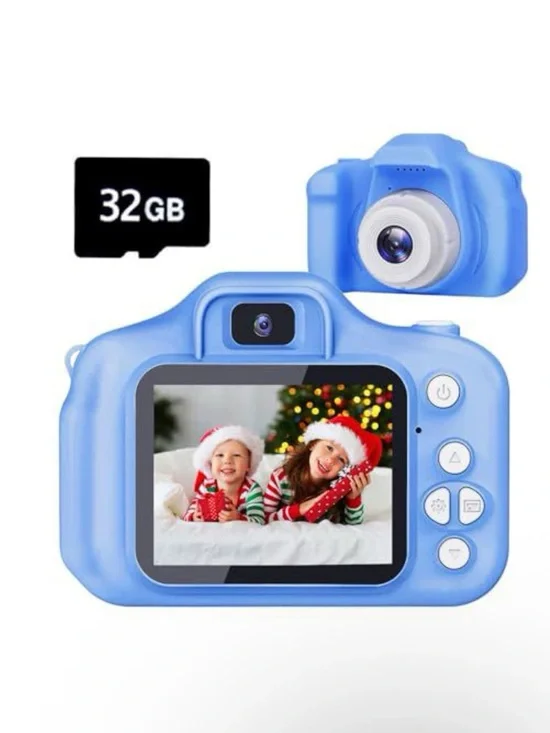 Blue Kids Digital Camera with 32GB Card