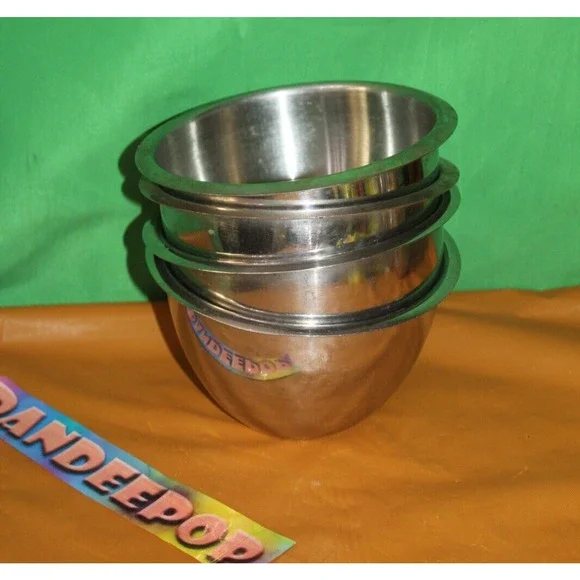 Vintage TWA Oneida 4 Piece Stainless Steel Serving Food Airline Bowls