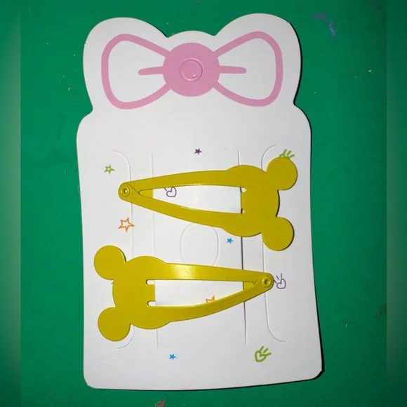Disney Mickey Mouse Metal Hair Snap Clips - Matte Yellow
