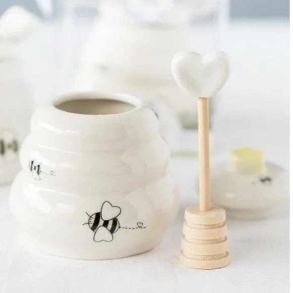 Meant to Bee Honey Pot w Black & Yellow Bees Never Used