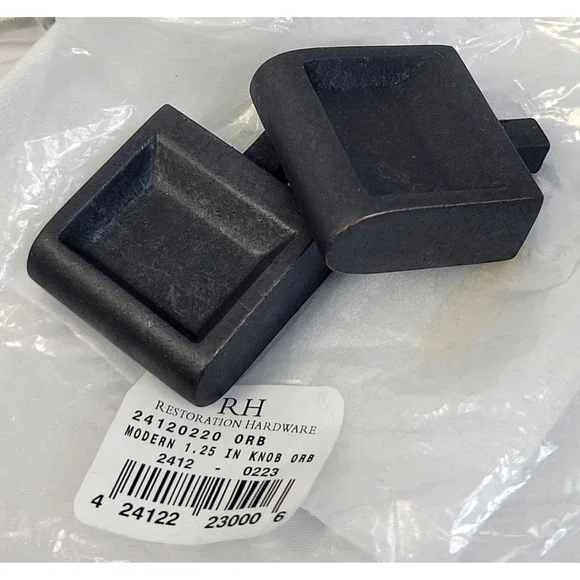 Lot of‎ 32 Restoration Hardware Brand New Modern Knobs In Bronze 1 1/4 