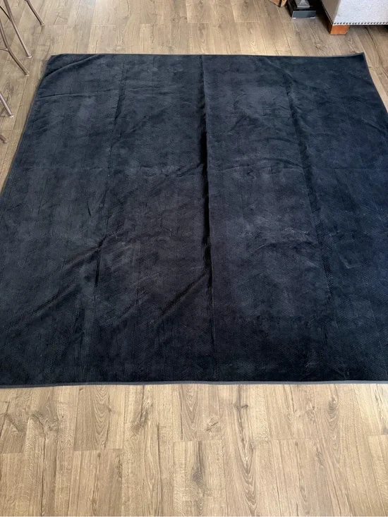 Restoration Hardware Cover Velvet Chevron Stitch Black Full/Queen