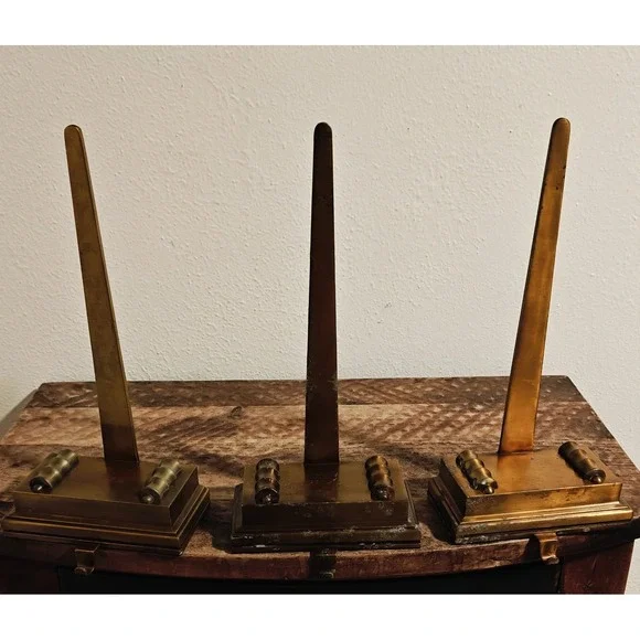 RESTORATION HARDWARE Christmas Stocking Holders Set Of 3 Brass Patina