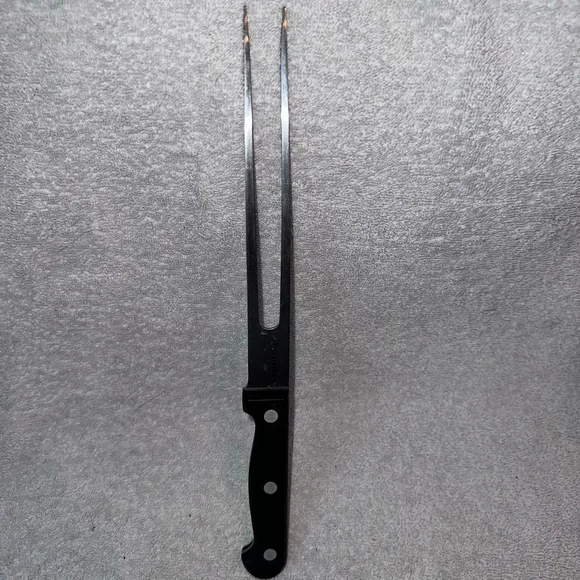 Vintage Stainless Meat Serving 2 Prong Fork Made In Taiwan MCM Retro