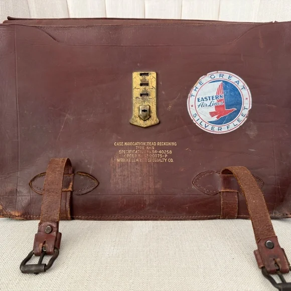 Case Navigation DEAD RECKONING type A-4 vintage Wright Leather WWII briefcase