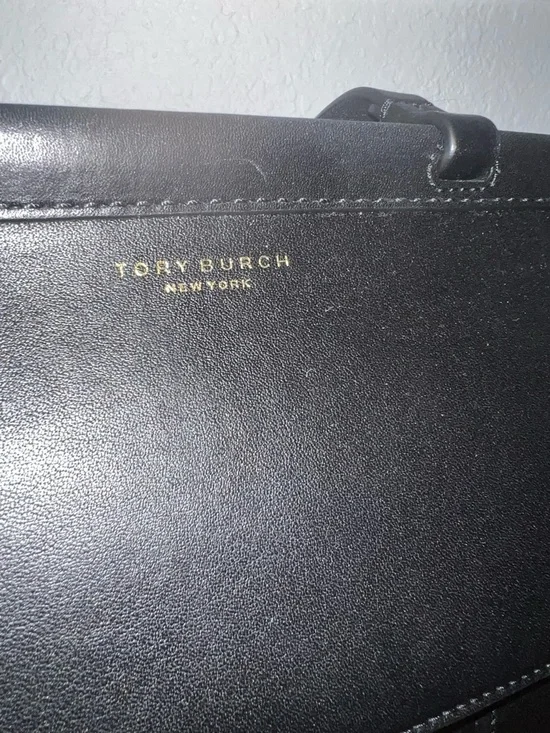 Tory Burch Black Leather Structured Briefcase