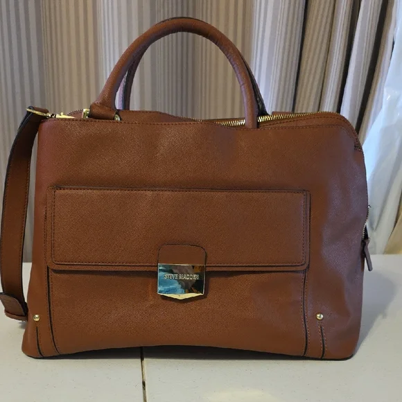 Steve Madden Tan Leather Briefcase