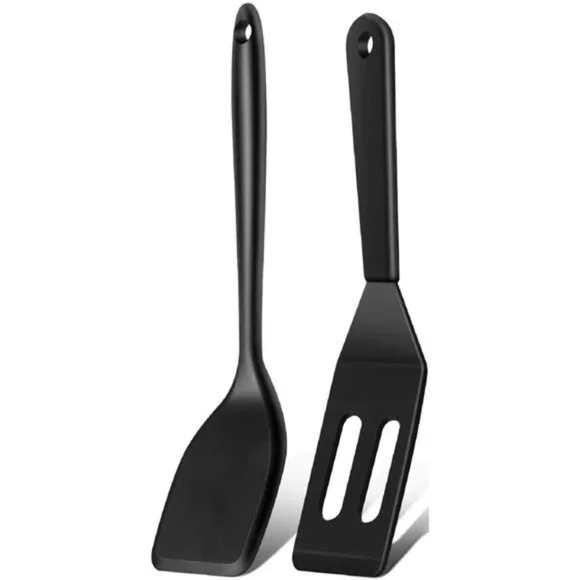 Mini Serving Spatula 2pcs set, Silicone Serve Turner Heat-Resistant Cookie