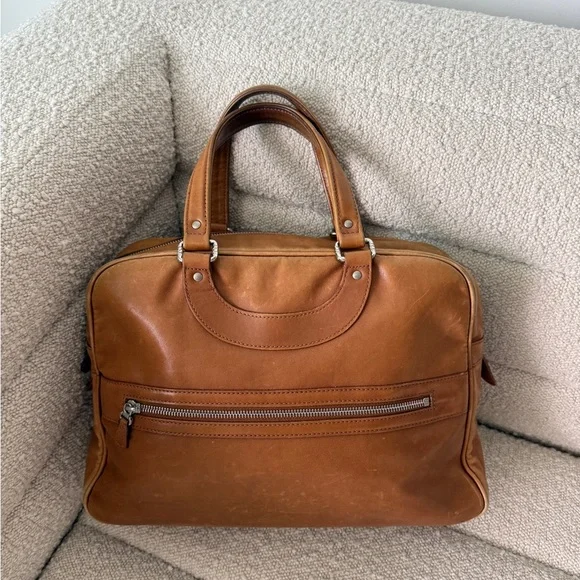 Leather Briefcase Bag in Brown