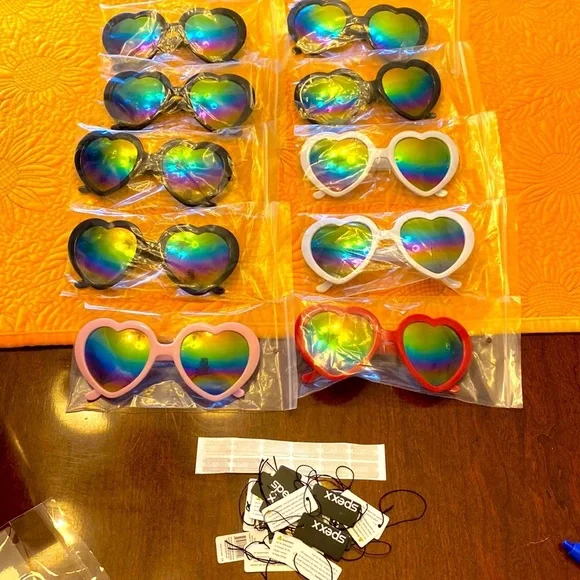 Party Favor Mirrored Heart Shape Teen Sun Glasses Lot with 10 UV Protection