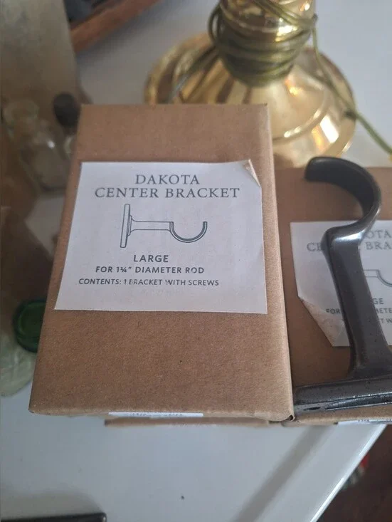 Restoration Hardware Dakota Center Bracket Qty (5) for 1 1/4” Rod, Chestnut NIB