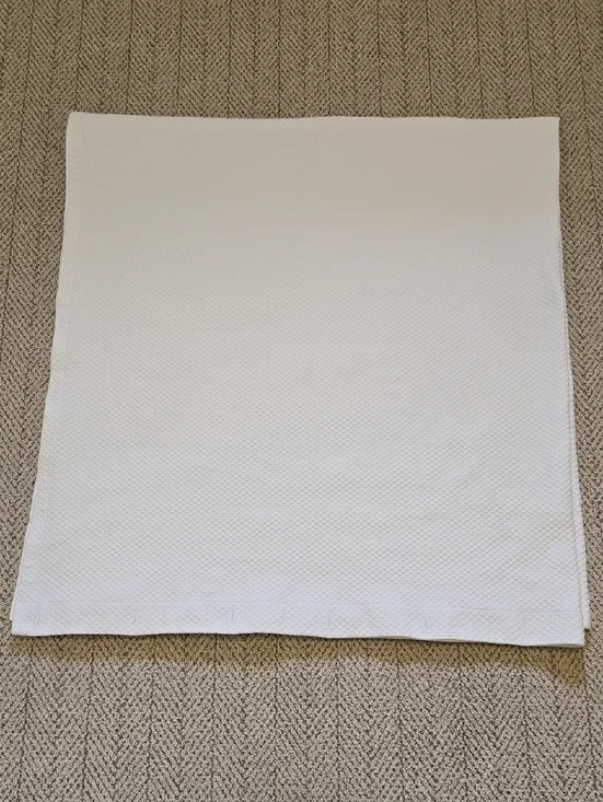 Restoration Hardware WHITE Diamond Matelasse Shower Curtain