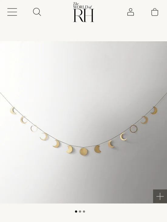 Restoration Hardware Moon Phase Garland Pewter