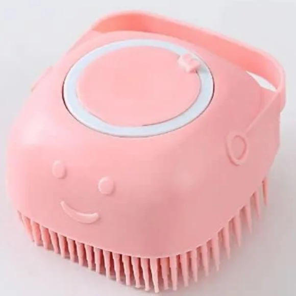 Dog Bath Brush Silicone (Pink)