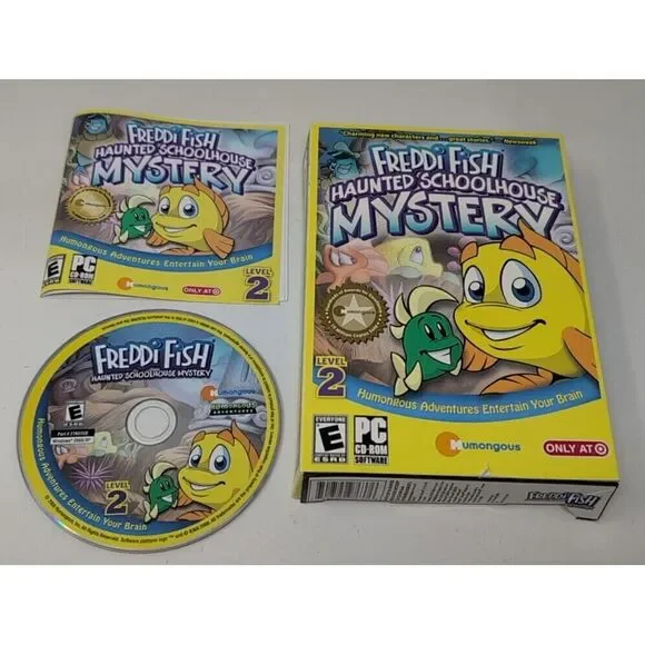 Vintage Freddi Fish Haunted Schoolhouse Mystery Level 2 Small Box PC Game Target