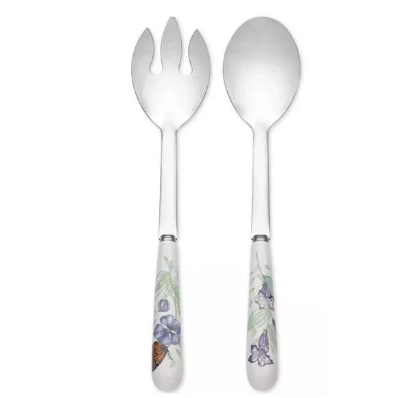 LENOX BUTTERFLY MEADOW 2-PCS SERVING FLATWARE SET SPOON SPORK 11.75