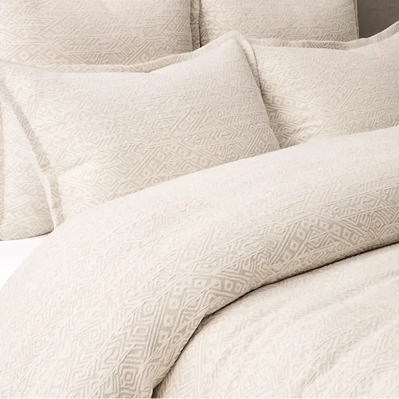 Restoration Hardware Diamond Jacquard Duvet Cover Queen