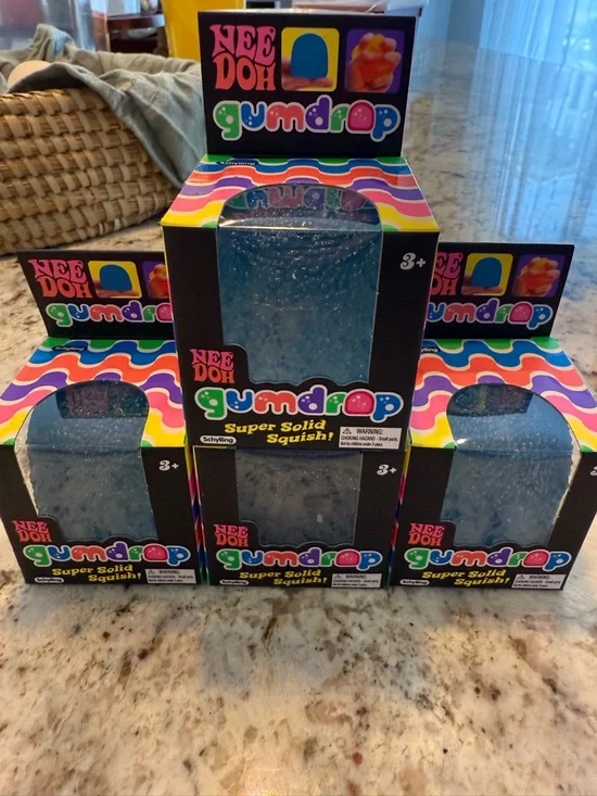 NeeDoh Gumdrop Super Solid Squish! Blue Stress Toy - NeeDoh