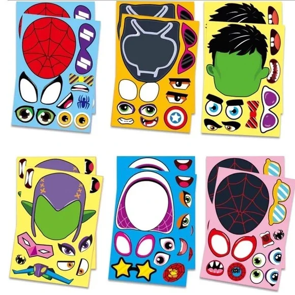 36 Pcs Make Your Own Spidey Friends Toys Stickers Sheet Birthday Party Favors