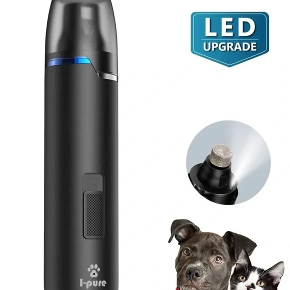 Dog Nail Grinder for Large Dogs with LED, Electric Dog Nail Trimmer Clipper, 2 S