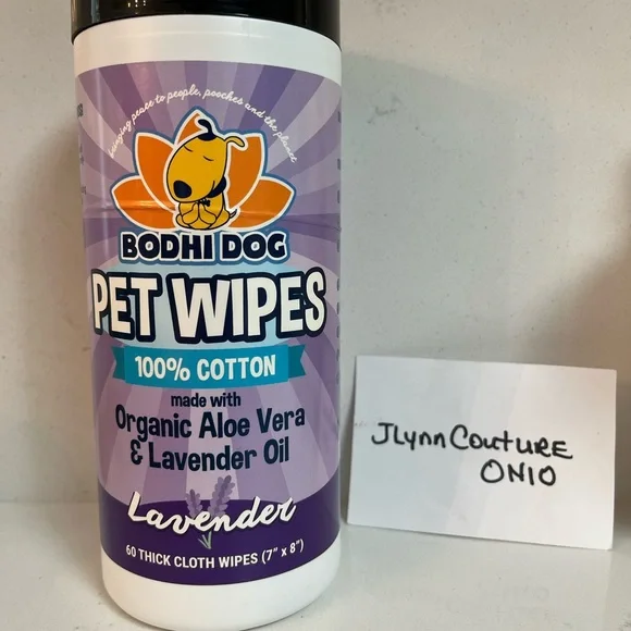 New Bodhi Dog Pet Wipes 60 Lavender & aloe Vera New! No parabens, calming wipe