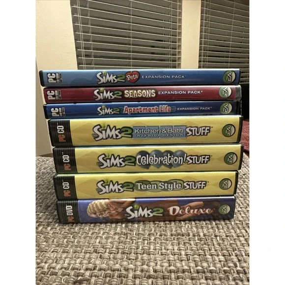 Sims 2 Deluxe PC Game Lot With 6 Expansion‎ Packs: Teens, Pets, Seasons & More!