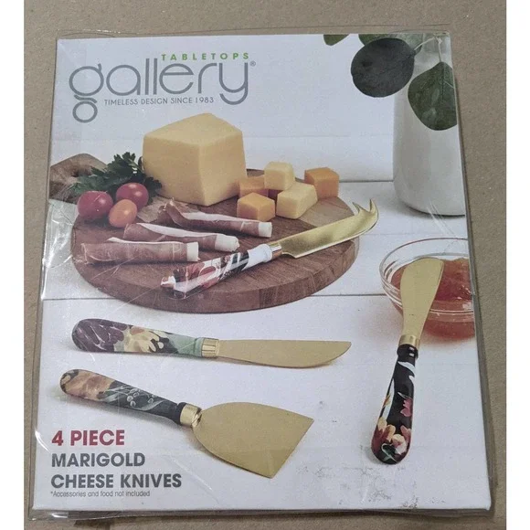 New 4 Piece MARIGOLD Cheese, Butter, Jam Artisan Knives By Tabletops Gallery
