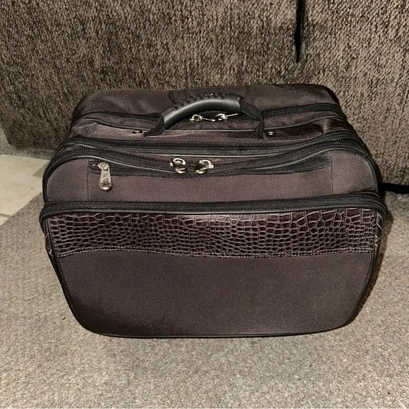 Dark Brown Rolling Briefcase
