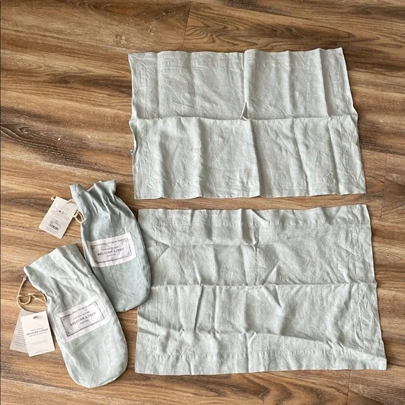 Restoration Hardware Vintage-Washed Belgian Linen Lumbar Pillow Shams NWT