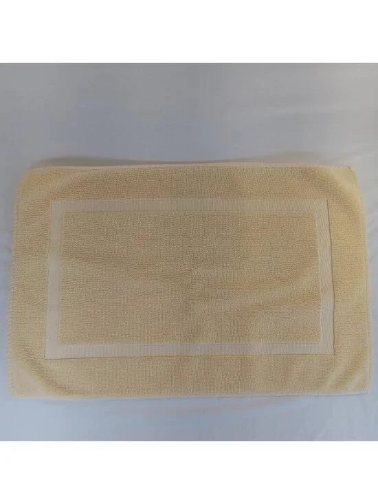 Restoration Hardware Yellow Bath Mat 20x30 Cotton Terry Reversible Bath Rug