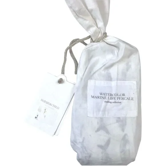 Restoration Hardware RH Baby Watercolor Marine Life Organic Percale Pillowcase