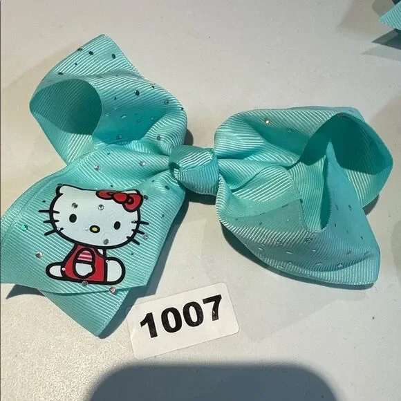 1007 Mint Green Hello Kitty Hair Bow Alligator Clip