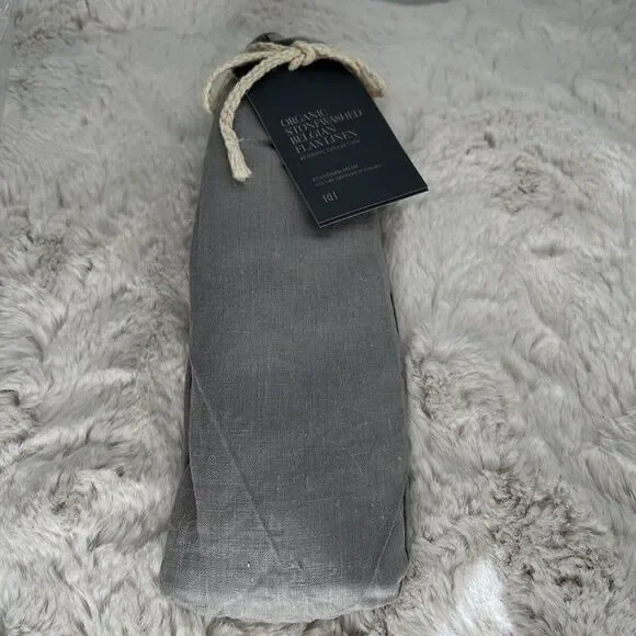 NWT RESTORATION HARDWARE Size Standard Stonewashed Belgian Flax Linen SHAM Fog 1