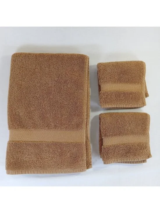 Restoration Hardware Turkish Cotton 3-Piece Burnt Caramel Hand Towel Wash Cloths