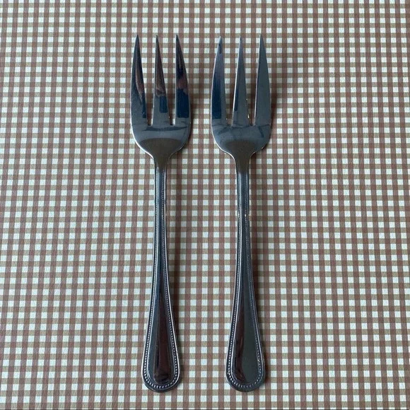 2 GIBSON 18/0 STAINLESS Silverware‎ Steak/ Meat Serving Fork